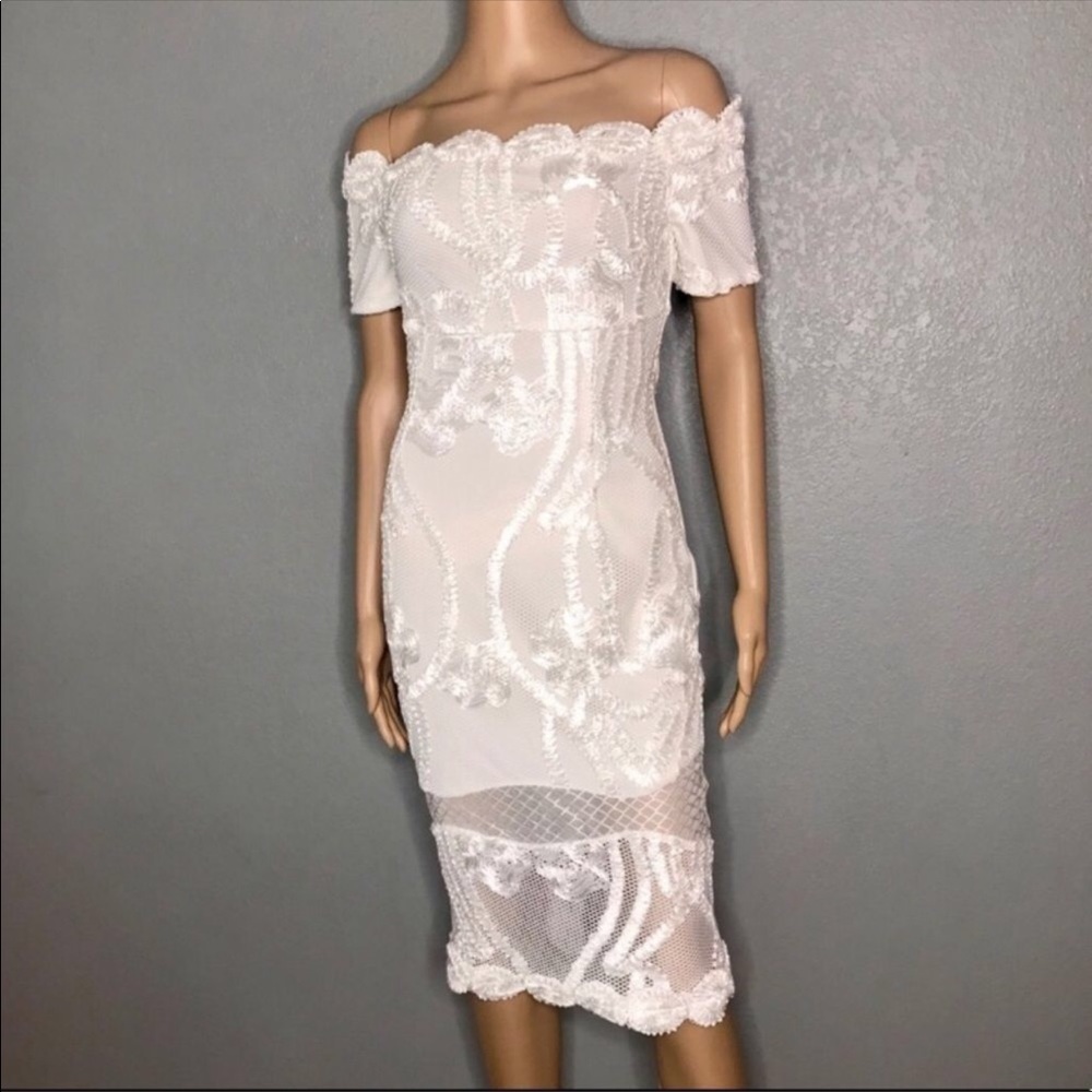 White VICI Off-the-Shoulder Dress